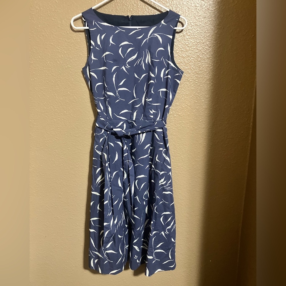 Elegant Blue Patterned Dress